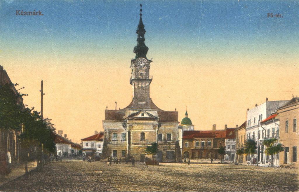 Старинна картичка на кметството в Кежмарок