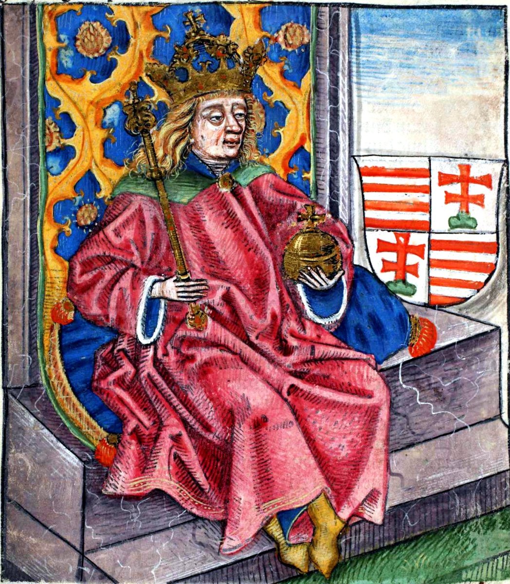 Крал Бела IV, миниатюра от „Chronica Hungarorum“